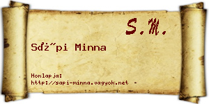 Sápi Minna névjegykártya